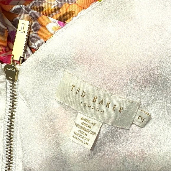 TED BAKER Solana Samba Printed Cropped jumpsuit, pink and white floral pattern - Picture 8 of 9